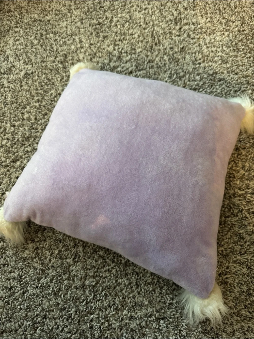 Justice Iridescent Purple Pillow with Cream 'K' Accent